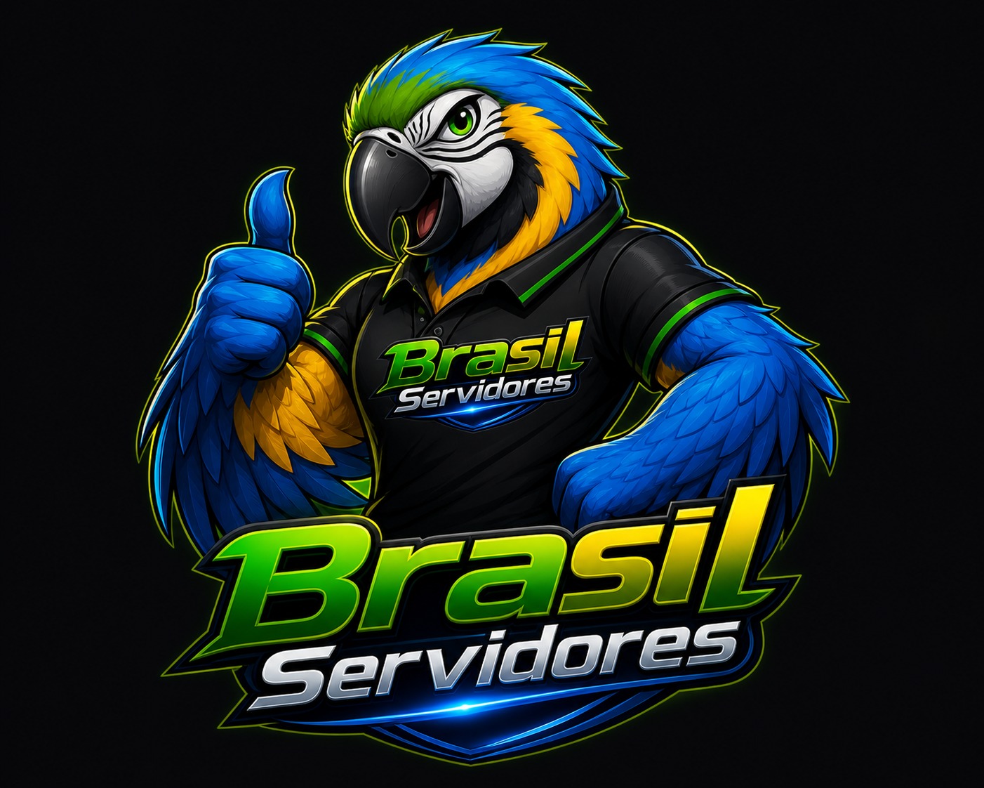 Mascote Brasil Servidores fazendo joinha